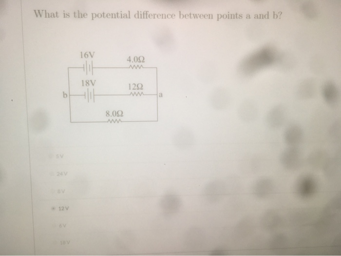 Solved What is the potential difference between points a and | Chegg.com