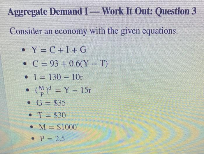 Solved Aggregate Demand I - Work It Out: Question 3 Consider | Chegg.com