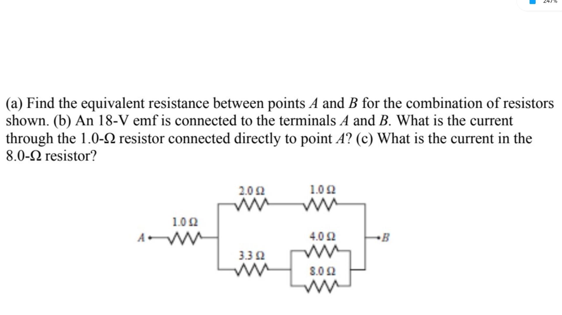 Solved Find the equivalent resistance between the points A | Chegg.com