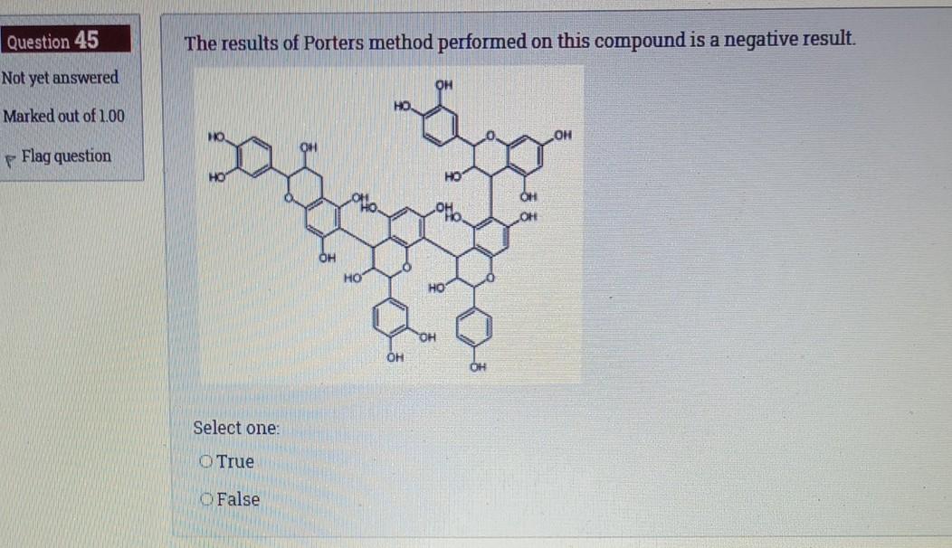 Solved Question 45 The results of Porters method performed | Chegg.com