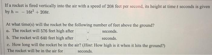 Solved If a rocket is fired vertically into the air with a | Chegg.com