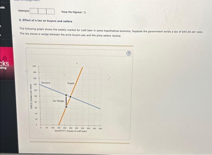 Solved 5. Effect of a tax on buyers and sellers The | Chegg.com