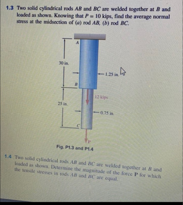 Solved 1.3 Two Solid Cylindrical Rods AB And BC Are Welded | Chegg.com