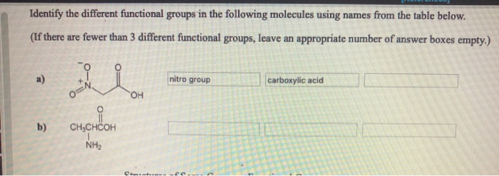 Solved Identify the different functional groups in the | Chegg.com
