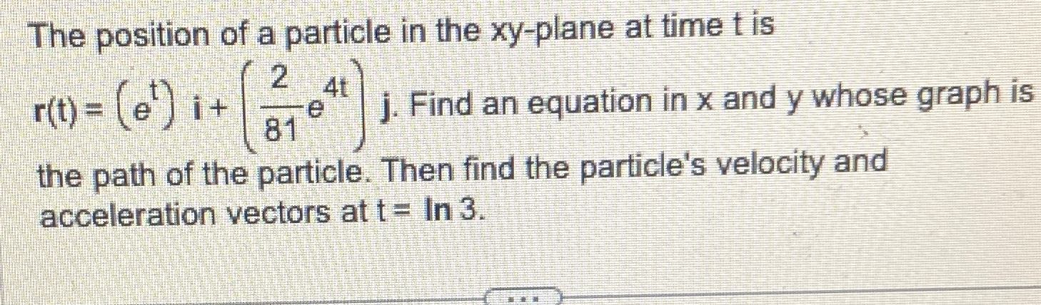 Solved The position of a particle in the xy-plane at time t | Chegg.com