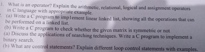 Solved What is an operator? Explain the arithmetic, | Chegg.com