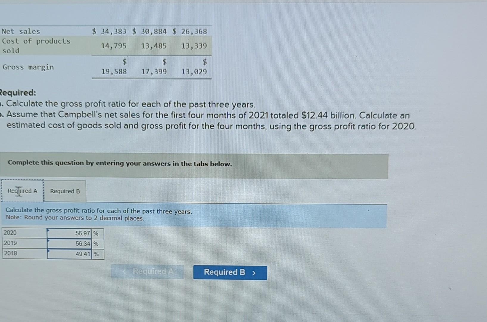 Solved Required: A. Calculate The Gross Profit Ratio For | Chegg.com