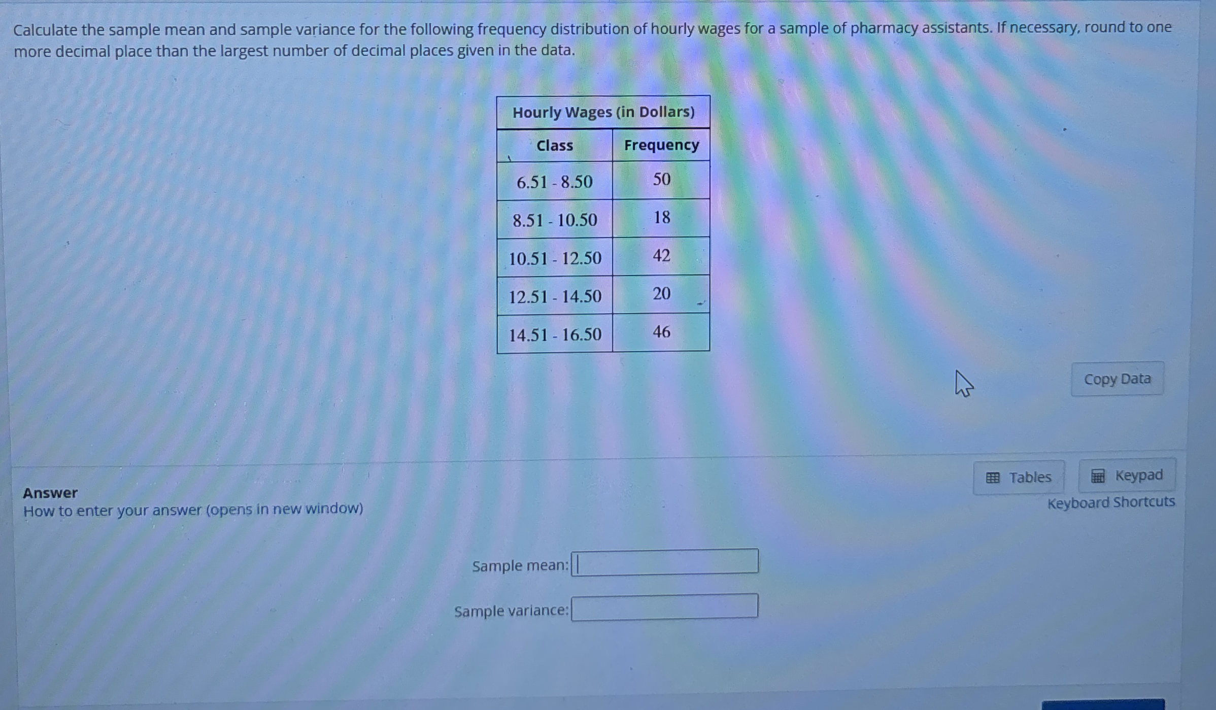 Calculate the sample mean and sample variance for the | Chegg.com