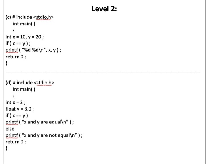 Solved What will be the output of the following programs: | Chegg.com