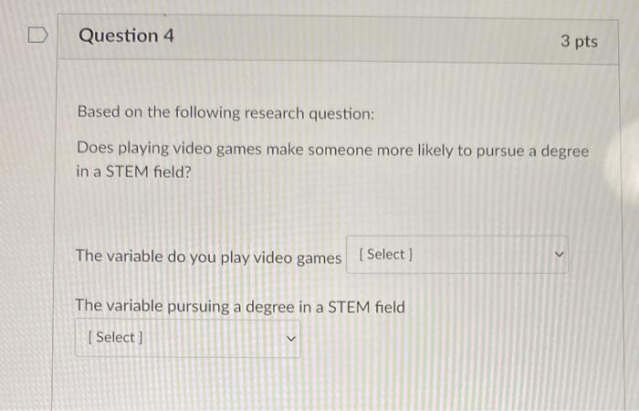 research questions on video games