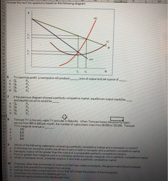 Solved 71 Answer the next two questions based on the | Chegg.com