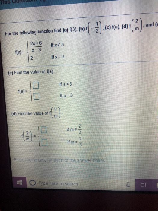 Solved For the following function find (a) f(3), (b) and (e) | Chegg.com