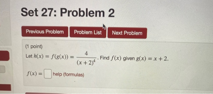Solved Set 27: Problem 7 Previous Problem Problem List Next | Chegg.com