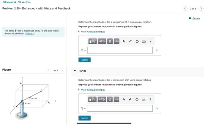 Solved Determine the magntude of the x component of F using | Chegg.com