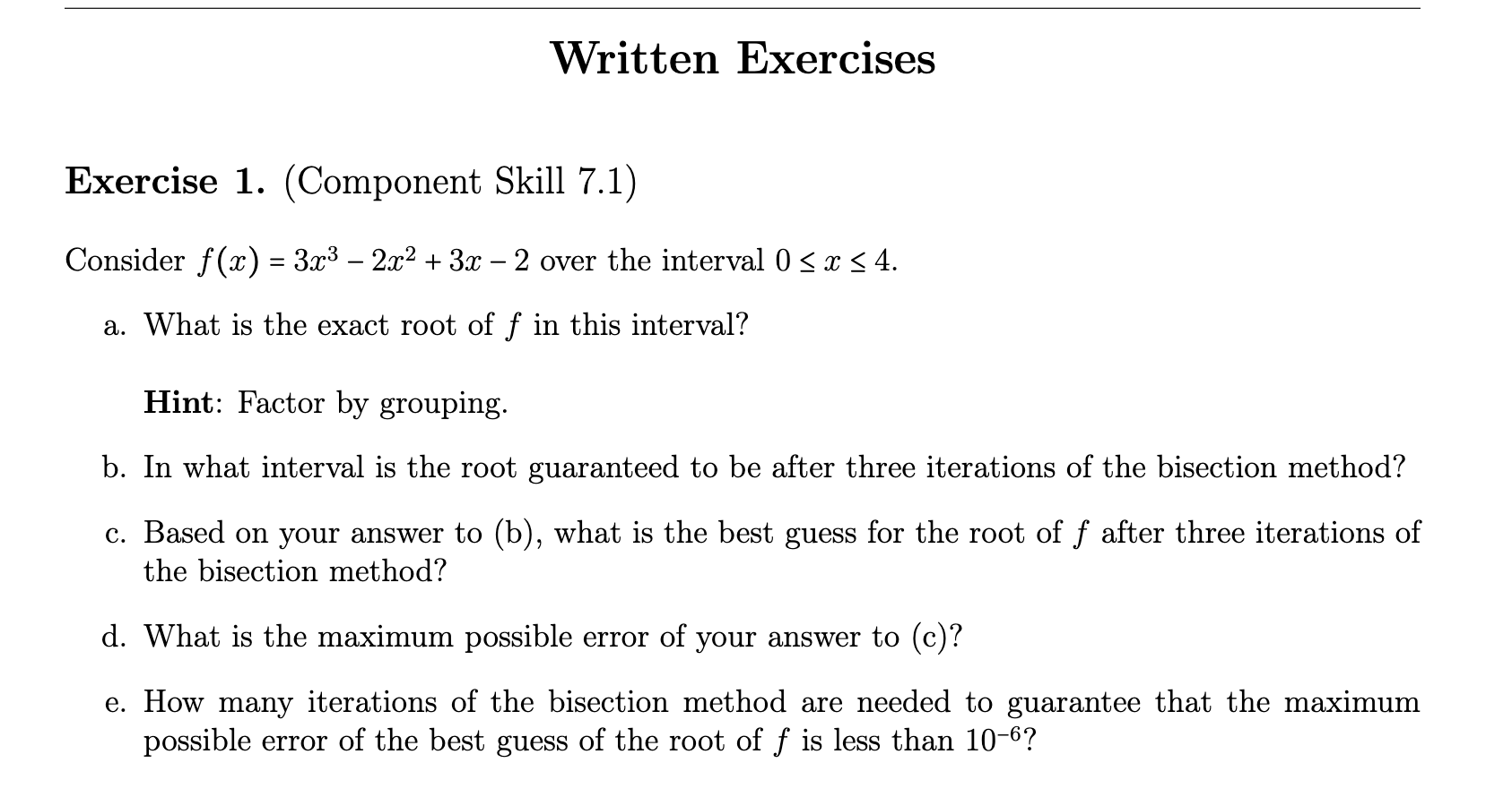 Solved Exercise 1. (Component Skill 7.1) Pleae solve part | Chegg.com