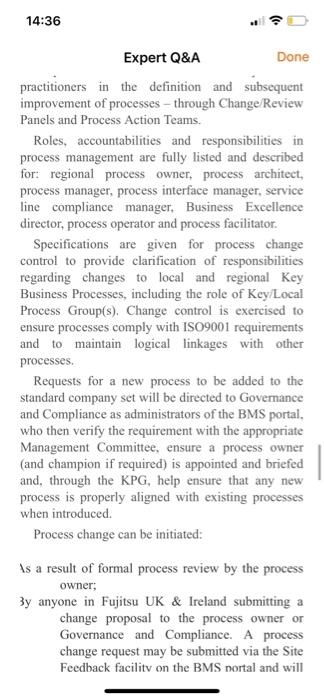 Solved Read case study 6 Process management and improvement | Chegg.com