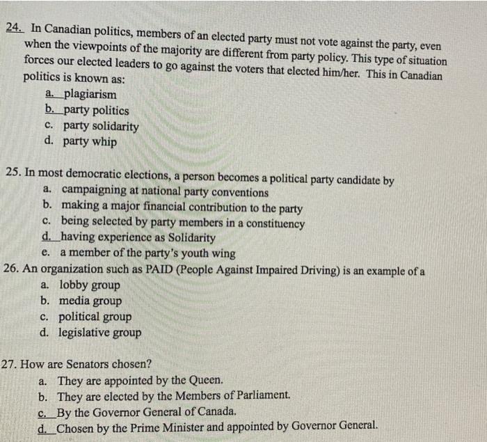 solved-24-in-canadian-politics-members-of-an-elected-party-chegg