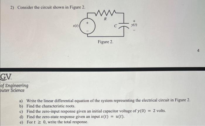 Solved 2) Consider the circuit shown in Figure 2. rigure 2. | Chegg.com