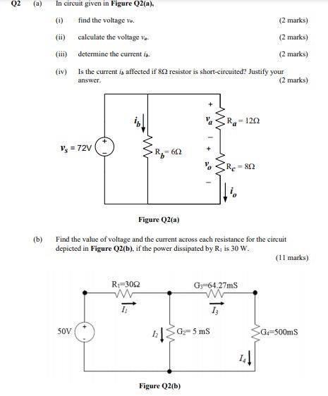 Solved Q2 (a) In circuit given in Figure Q2(a), (i) find the | Chegg.com