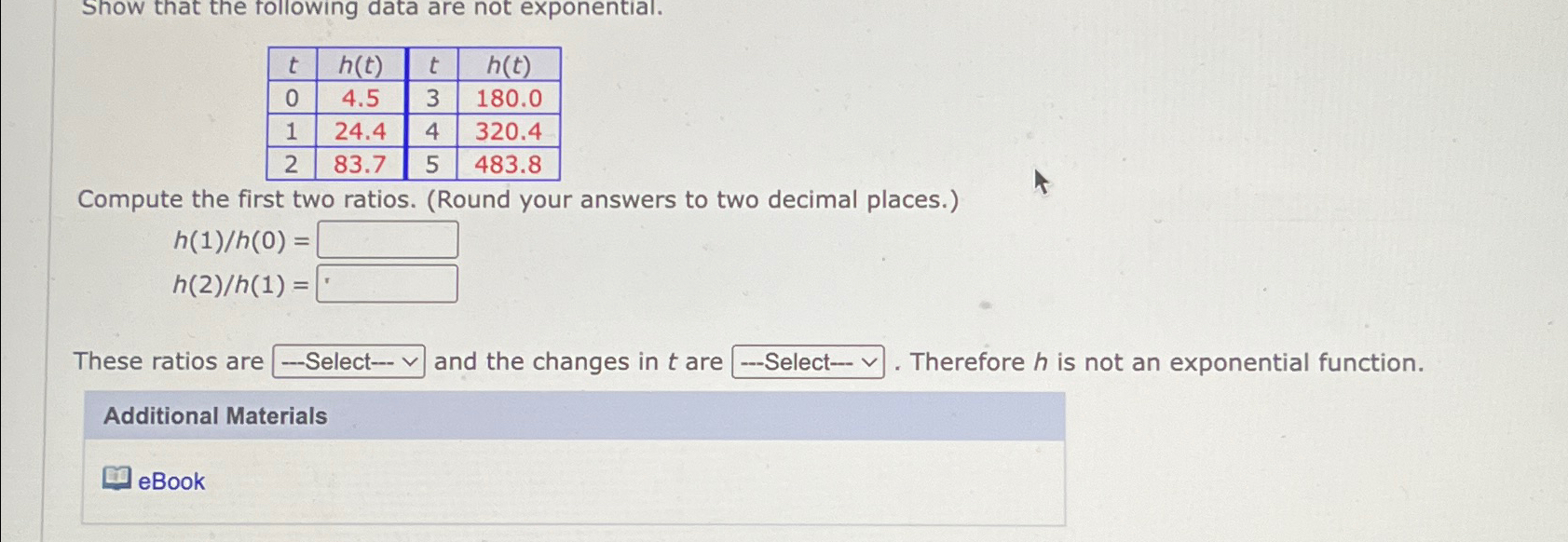 Solved Show that the following data are not exponentialt | Chegg.com