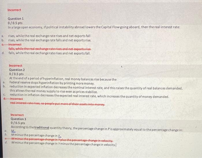 Solved Incorrect Question 1 0/0.5 pts In a large open | Chegg.com