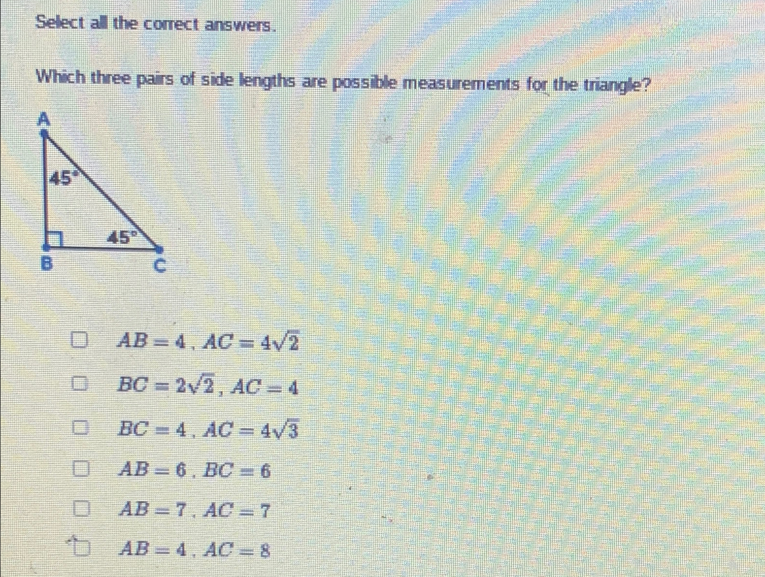 Solved Select all the correct answers.Which three pairs of | Chegg.com
