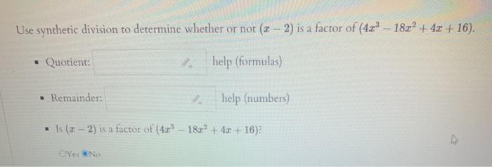 Solved Use Synthetic Division To Determine Whether Or Not X