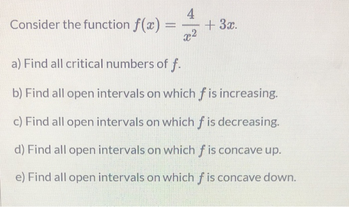 Solved 4 Consider the function f(x) + 33. 22 a) Find all | Chegg.com