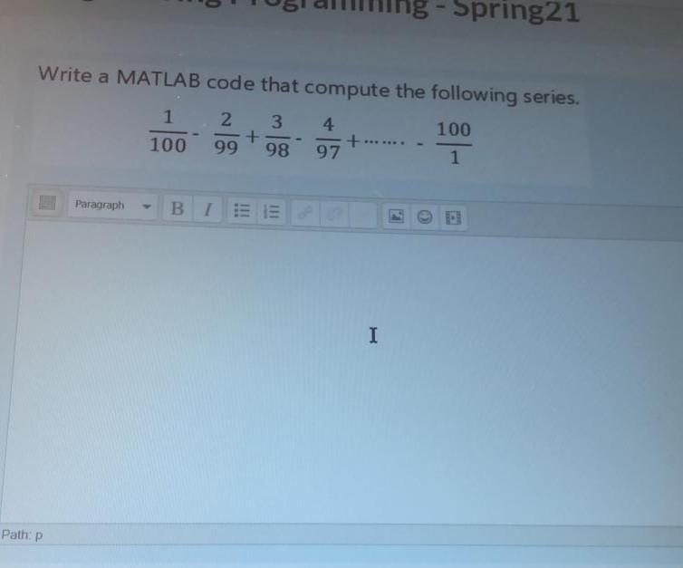 Solved 00 Spring21 Write a MATLAB code that compute the | Chegg.com