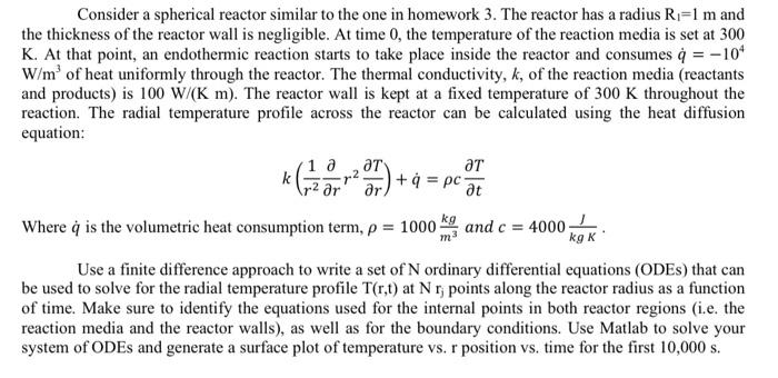 Solved Consider a spherical reactor similar to the one in | Chegg.com