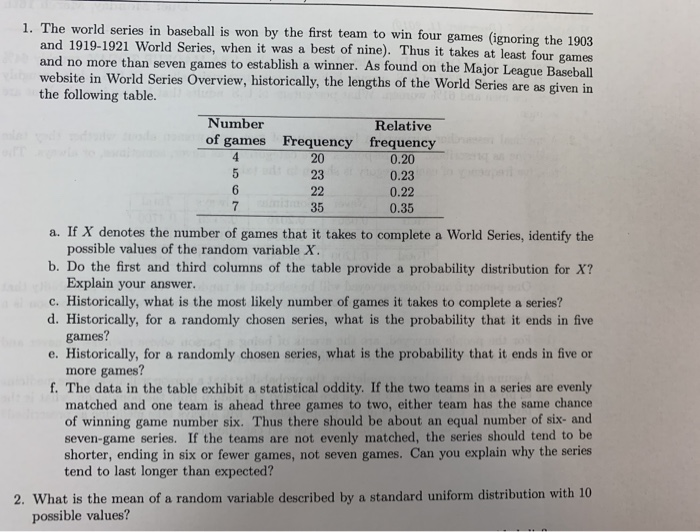 1919 World Series  prior probability