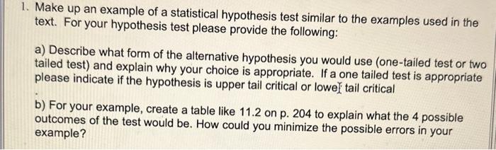 hypothesis test example in statistics