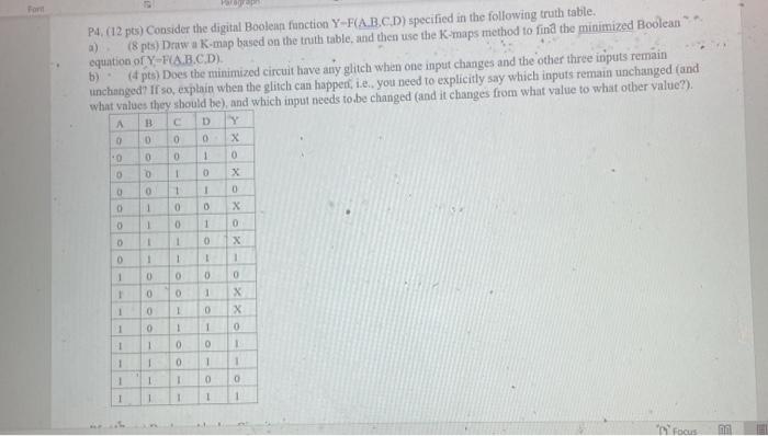 Solved 04. (12 pts) Consider the digital Boolean function | Chegg.com