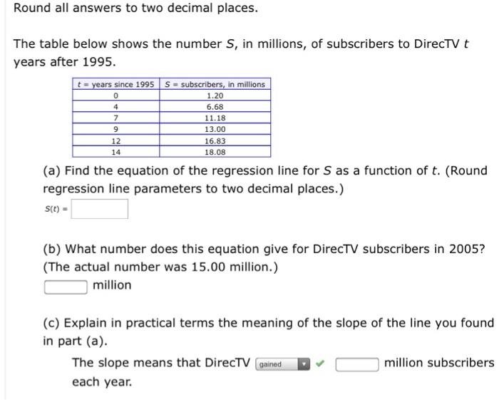 Round All Answers To Two Decimal Places