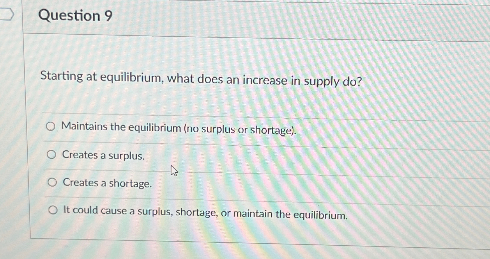 hypothesis above that would help restore equilibrium