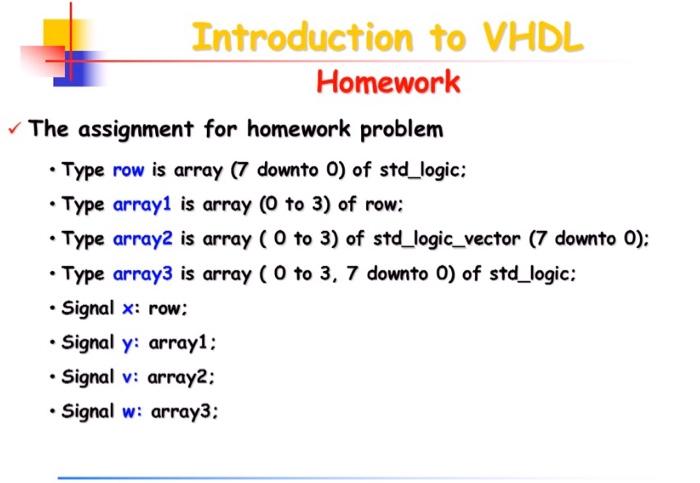 assignment not working in vhdl