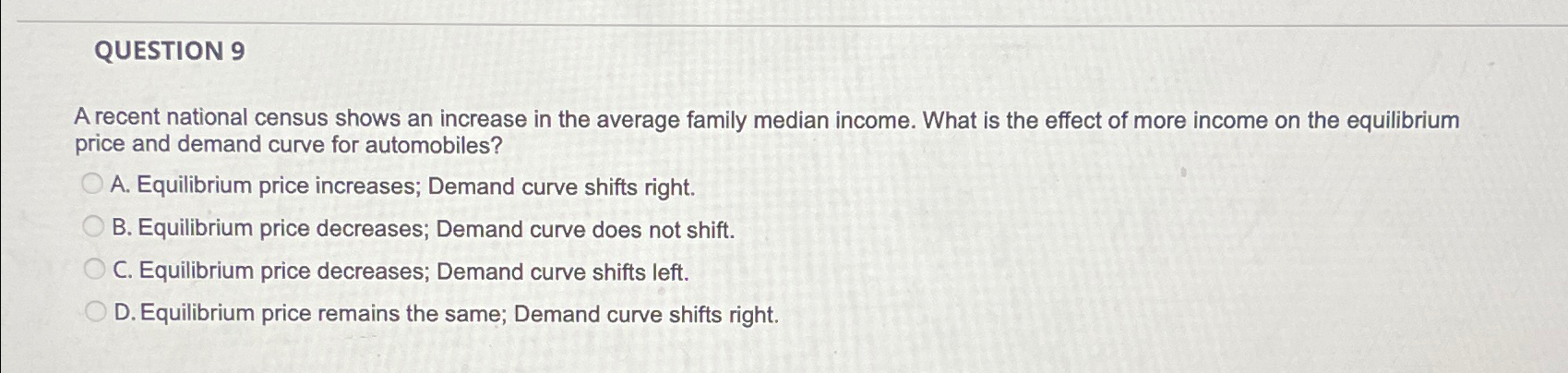 Solved QUESTION 9A recent national census shows an increase | Chegg.com