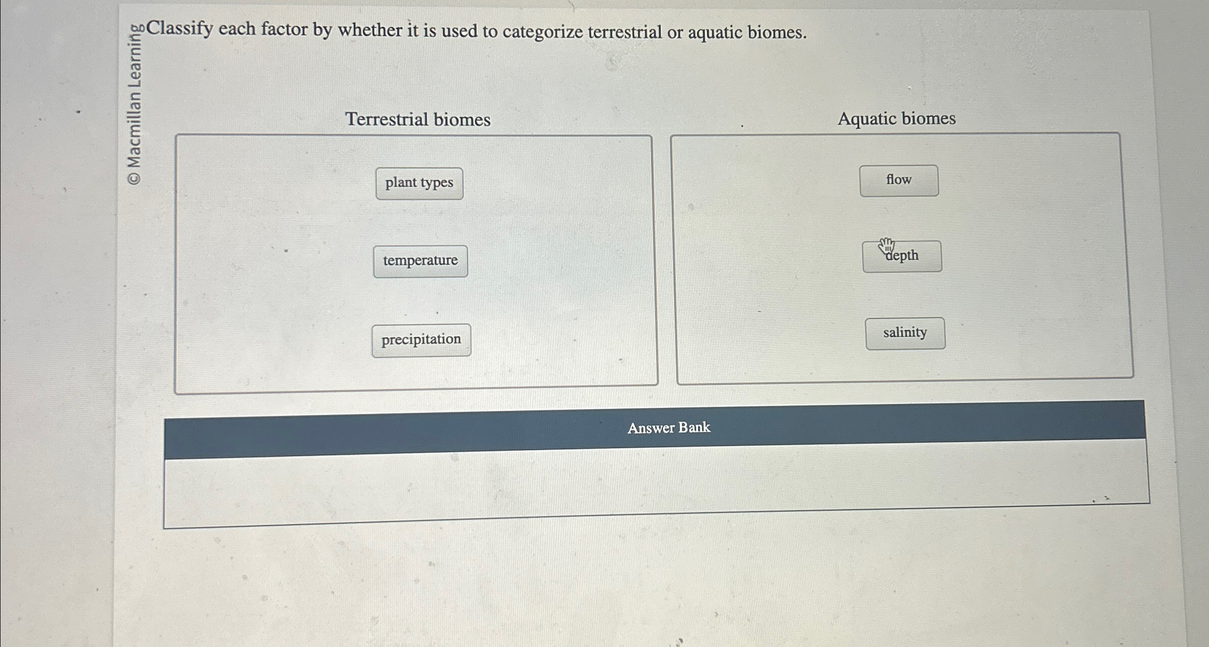 Solved ?∞ ﻿Classify each factor by whether it is used to | Chegg.com