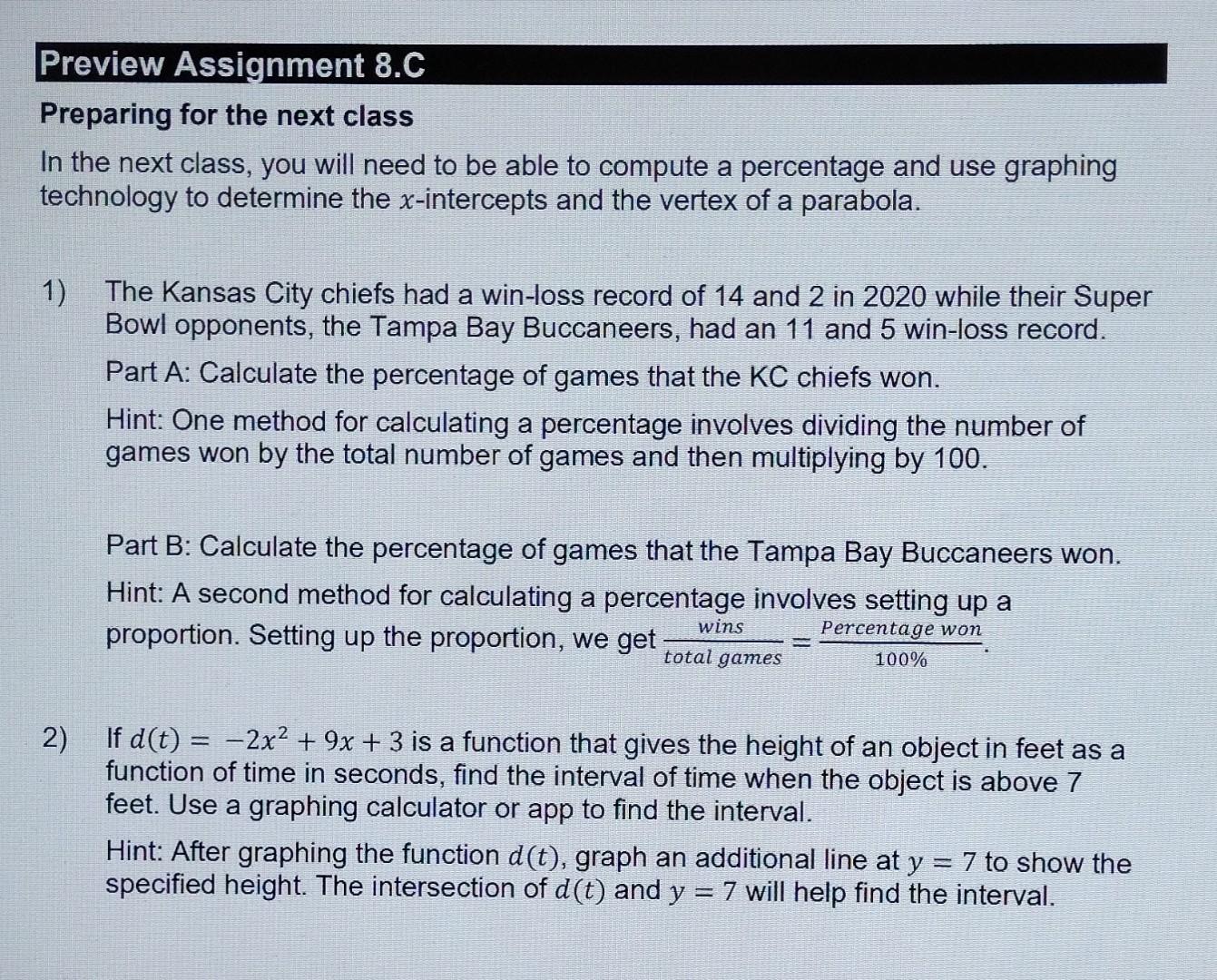 Solved Preview Assignment 8 A Preparing For The Next Class Chegg Solved Preview Assignment 8 A Preparing For The Next Class Chegg