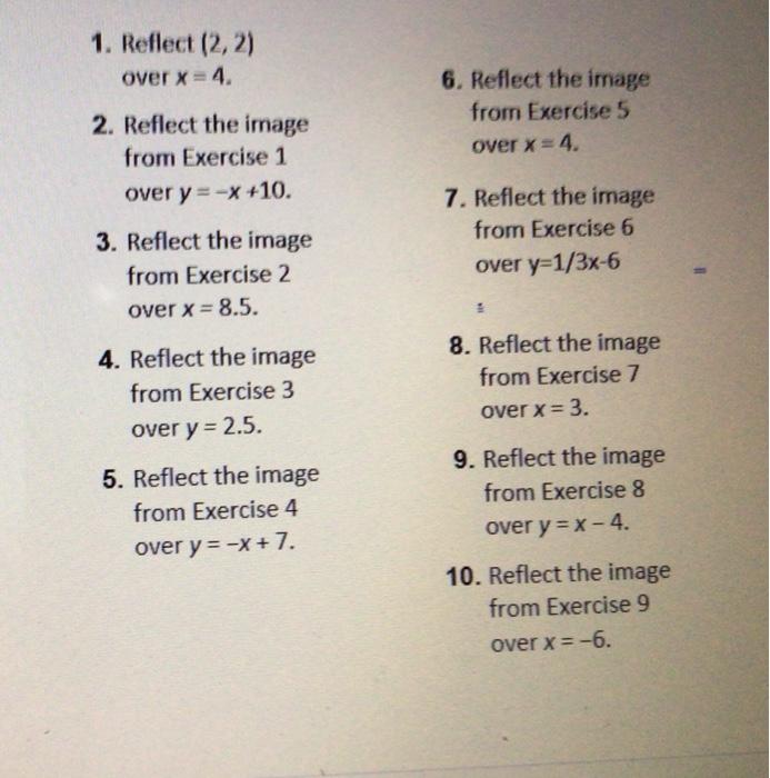 Solved Puzzle: Connect the Dots Reflections Find the | Chegg.com