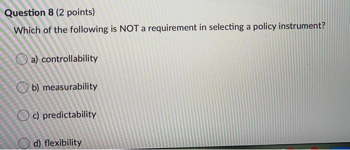 Solved Question 8 (2 points) Which of the following is NOT a | Chegg.com