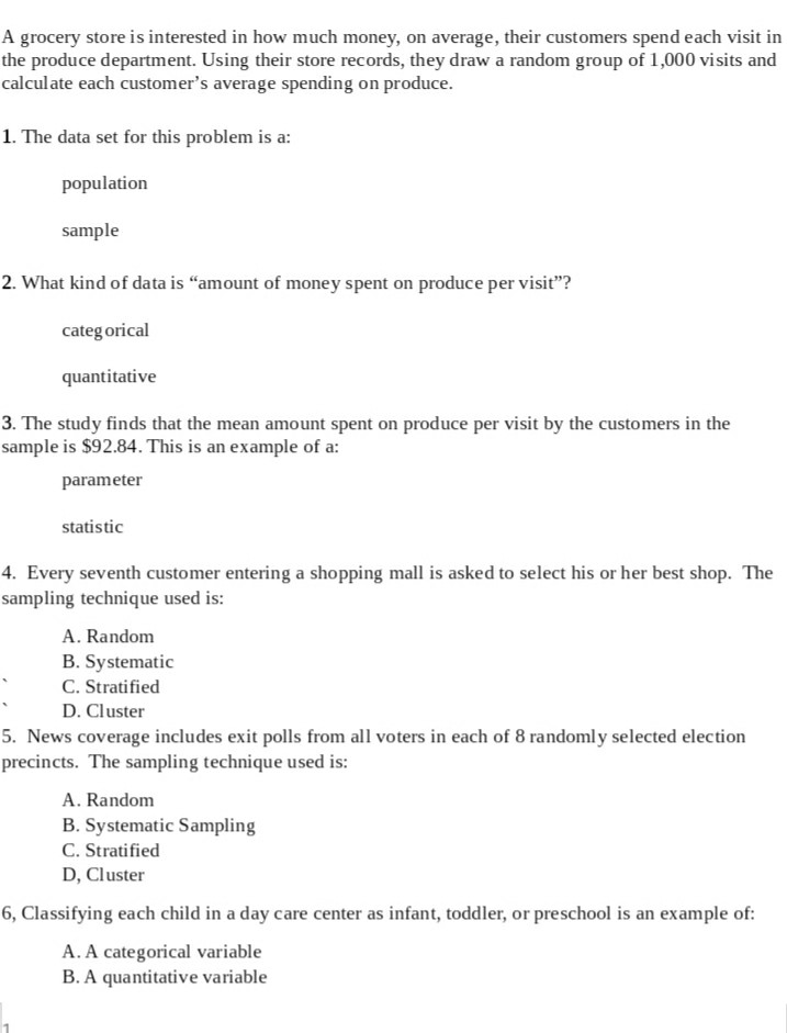 Solved A grocery store is interested in how much money, on