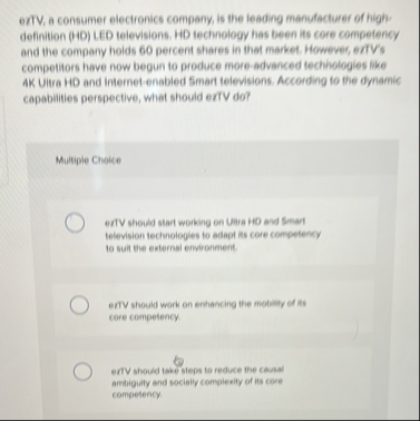 Solved erTV, a consumer electronics company, is the leading | Chegg.com