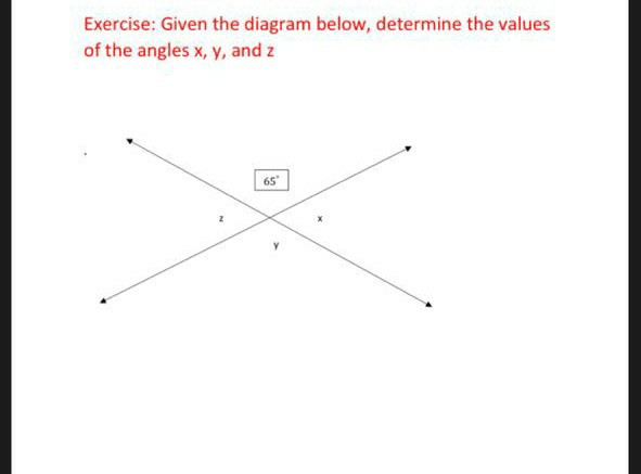 Solved Exercise: Given the diagram below, determine the | Chegg.com