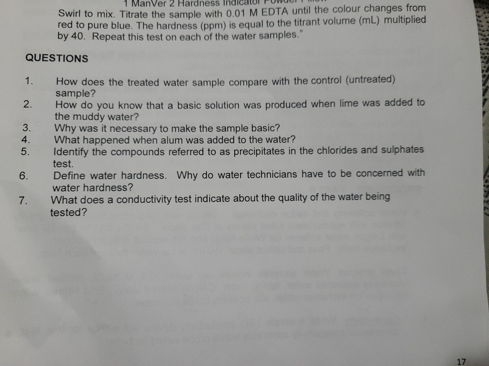 Solved this experiment base on water purification using alum | Chegg ...