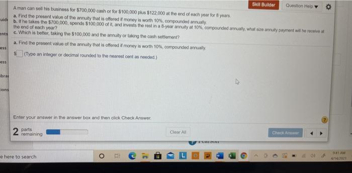 Solved uidi Skill Builder Question Help A man can sell his | Chegg.com