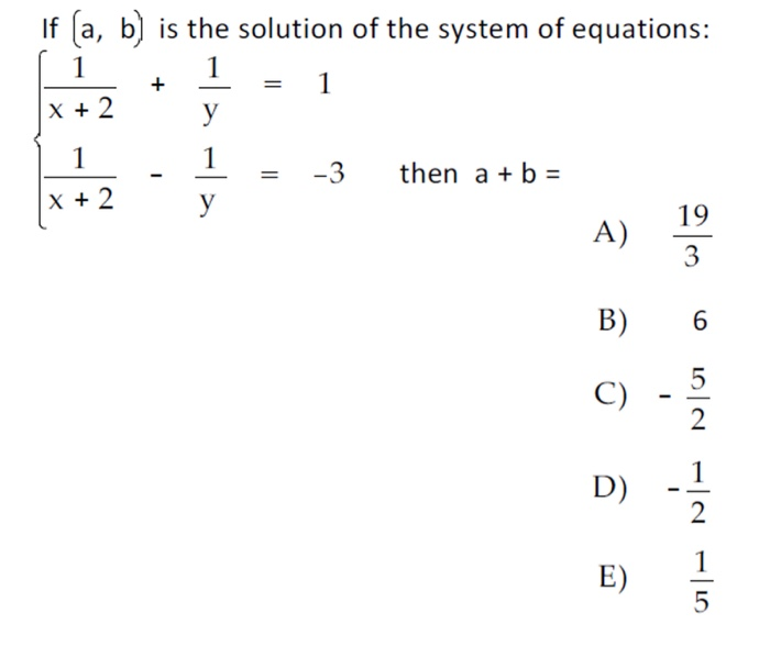 Solved If (a, B) Is The Solution Of The System Of Equations: | Chegg.com