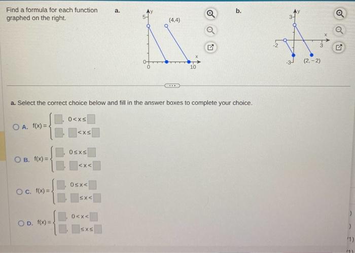 Solved Find a formula for each function graphed on the | Chegg.com