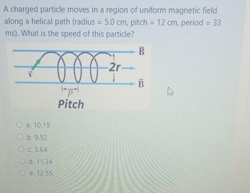 Solved A charged particle moves in a region of uniform | Chegg.com