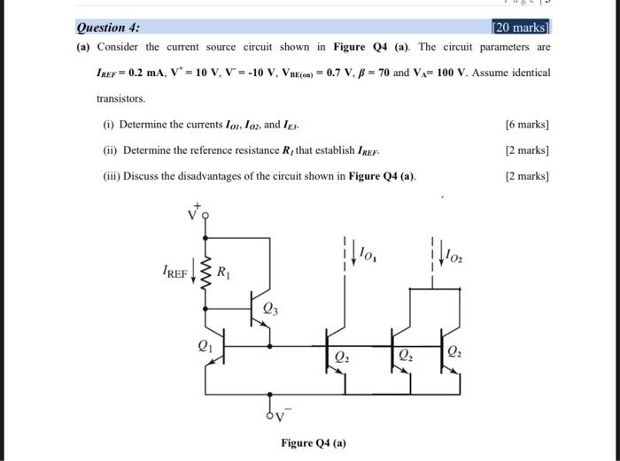Solved a) Consider the current source circuit shown in | Chegg.com